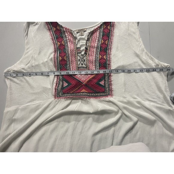 Lucky Brand Embroidered Linen Blend Tank Top Size 3XL AD1761 - Picture 7 of 10